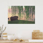 30" x 24" papier Poster met "Under the Willows" af (Keuken)