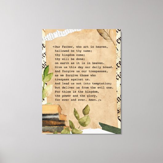 30 x 40 Canvasprint - Het Onze Vader Canvas Afdruk (Voorkant)