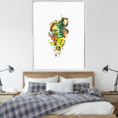 30" x 40" Microfoon Vector Canvas Wandkunst Afdruk (Insitu (Slaapkamer))