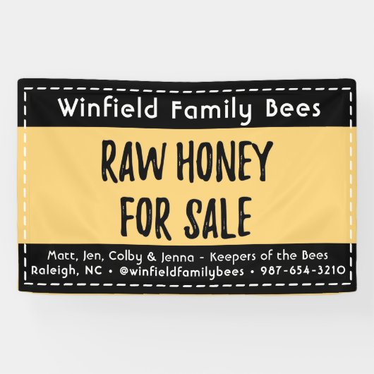 30 x 48" Imkerhoning Tafelbanner Bijen Spandoek (Horizontaal)