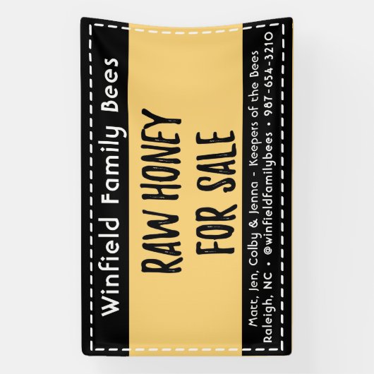 30 x 48" Imkerhoning Tafelbanner Bijen Spandoek (Verticaal)