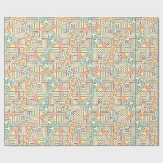 30 x 60 ft Gift wrapping papier zigzag abstract (Vlak)