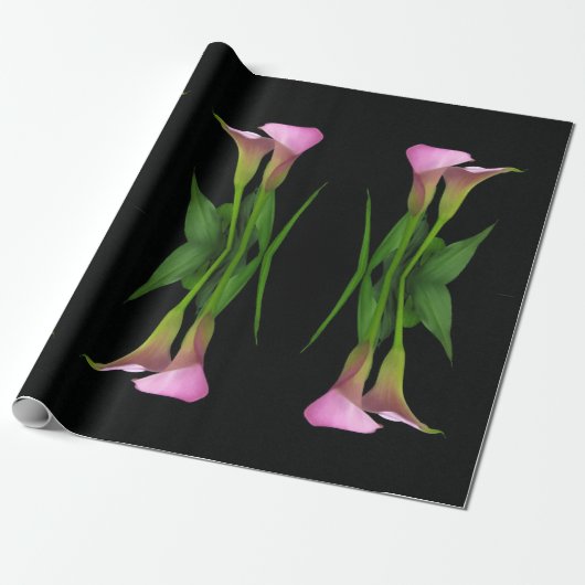 30"x 6"Calla Lily Verpakkende Document Broodje Cadeaupapier (Uitgerold)