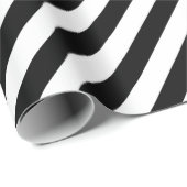 30 x 6 matte zwarte witte diagonale strepen cadeaupapier (Rol Hoek)