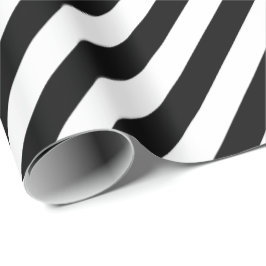 30 x 6 matte zwarte witte diagonale strepen cadeaupapier