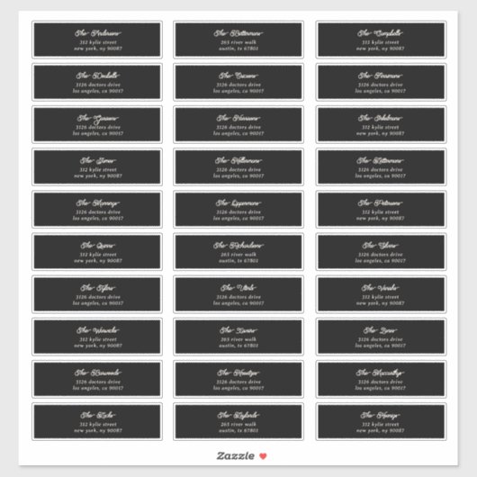 30 x individueel Black Cream Guest Envelope Adres Sticker (Vel)