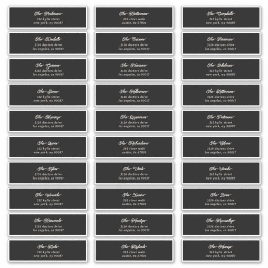 30 x individueel Black Cream Guest Envelope Adres Sticker (Voorkant)