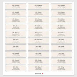 30 x Individuele Cream Black Gastenvelop Adres Sticker