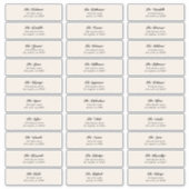 30 x Individuele Cream Black Gastenvelop Adres Sticker (Voorkant)