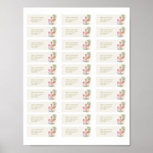 30 x Print thuis Lentebloemen Adresstickers