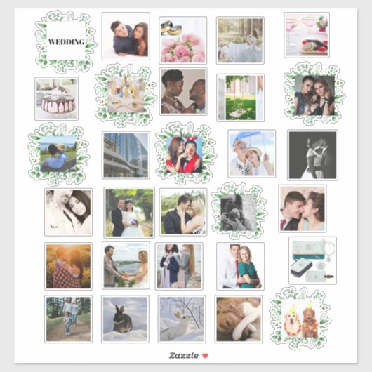 30 x TROUWFOTO Collage Journal Planner Bladeren Sticker (Vel)
