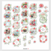 30 x WEDDING Journal Planner Red Roses Foto Tekst Sticker (Vel)