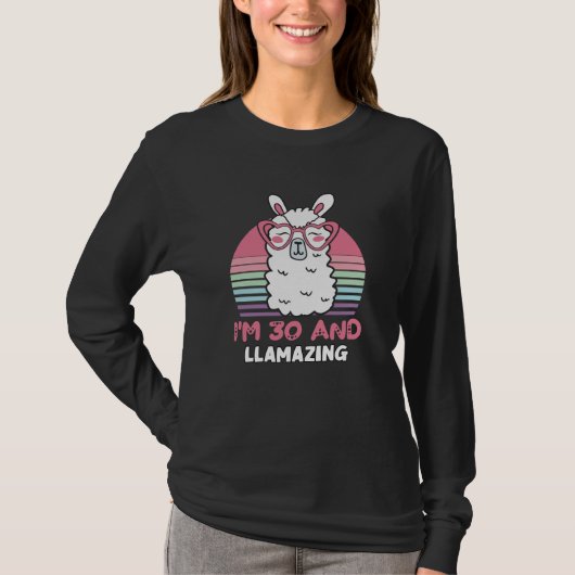 30 Year Old Bday Llamazing 30th Birthday Llama T-shirt (Voorkant)