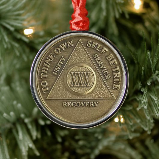 30 Year Sober Anniversary Medallion | Recovery Metalen Ornament (Boom)