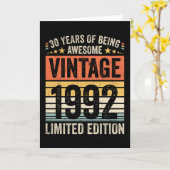 30 Years Of Being Awesome Vintage 1992 Kaart (Gele Bloem)