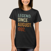 30 Years Old  Legend Since August 1992 30th Birthd T-shirt (Voorkant)