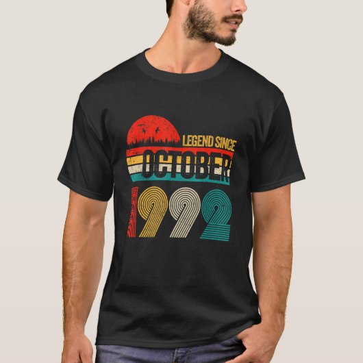 30 Years Old Legend Since October 1992 30th Birth T-shirt (Voorkant)