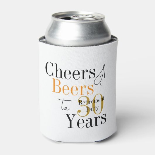 30 Years Retirement Cheers Beers Party Favor Blikjeskoeler (Blikje Voorkant)