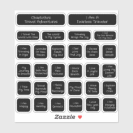 30 Zwart Reisbevestiging Sjabloon Vierkant Sticker