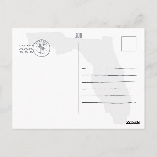 30a Route Florida Retro Sunset Souvenirs 60s Briefkaart (Achterkant)