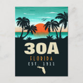 30a Route Florida Retro Sunset Souvenirs 60s Briefkaart (Voorkant)