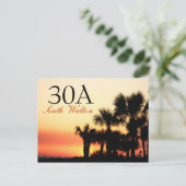 30A - Zonnezonsondergang van de zuidpalmboom Briefkaart (Staand voorkant)