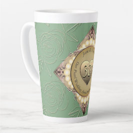 30e/12e Pearl & Groen Bruiloft Jubileum Latte Mok