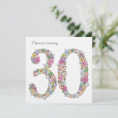 30e 30-Dames in het jaar Aangepaste uitnodiging (Staand voorkant)