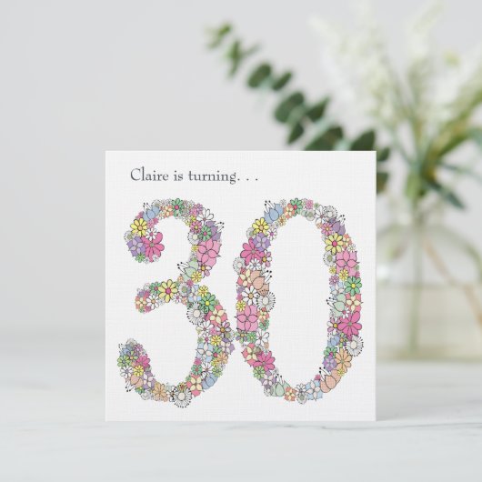 30e 30-Dames in het jaar Aangepaste uitnodiging (Staand voorkant)