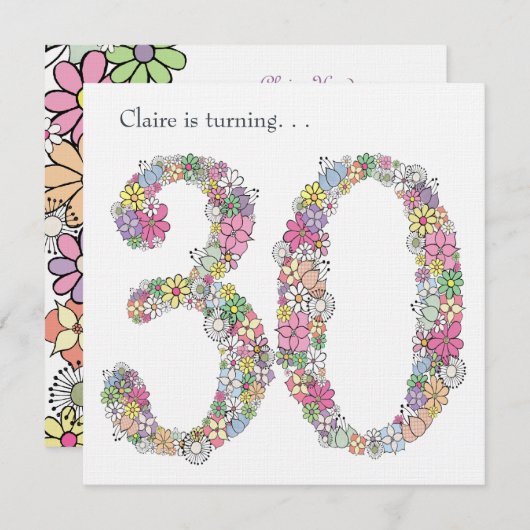 30e 30-Dames in het jaar Aangepaste uitnodiging (Voorkant / Achterkant)