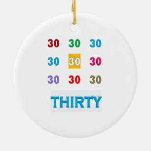 30e 30 Dertigste verjaardag Jubileum GIFTS UNIQU Keramisch Ornament