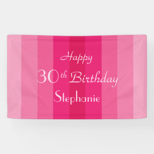 30e 35e Birthday Pink Stripe Spandoek