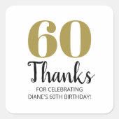 30e 40e 50e 60e 70e 80e verjaardag Party Favor Vierkante Sticker (Voorkant)