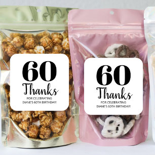 30e 40e 50e 60e 70e 80e verjaardag Party Favor Vierkante Sticker