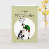 30e 49e verjaardag Funny Lawnmower Insult Kaart (Gele Bloem)