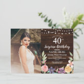 30e 50e 40e verjaardag van de Florale Foto van de  Kaart (Staand voorkant)
