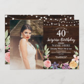 30e 50e 40e verjaardag van de Florale Foto van de  Kaart (Voorkant / Achterkant)