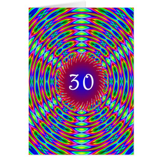 30e Abstracte Trippy Swirls van Birthday (Voorkant)