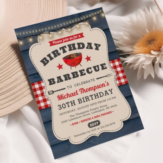 30e BBQ Verjaardag Zomer Barbecue Feest Kaart