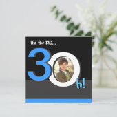 30e Big 3Oh! Foto van Birthday Party Sjabloon Foto Kaart (Staand voorkant)