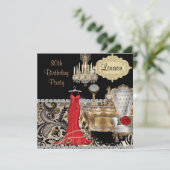 30E BIRTHDAY BLING-uitnodiging Kaart (Staand voorkant)
