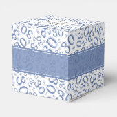 30e Birthday Blue/White Random Number Pattern Bedankdoosjes (Achterkant)