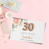30e Birthday floral roos Gold eucalyptus name Gastenboek