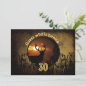 30E BIRTHDAY-INVITATIE - Zonnetijd, Deer, Hunters Kaart (Staand voorkant)
