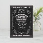 30e BIRTHDAY-INVITATIE, zwart & grijs Whisky-lab Kaart (Staand voorkant)