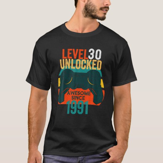 30e Birthday Level 30 onvergrendelde videogames B T-shirt (Voorkant)
