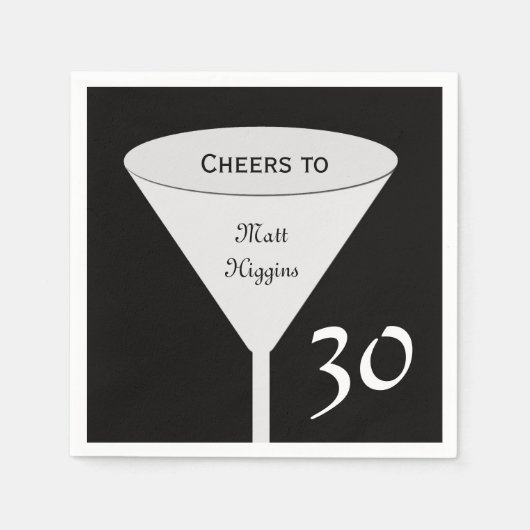 30e Birthday Party Paper Napkins Servet (Voorkant)