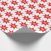 30e Birthday Red Star Cadeaupapier (Hoek)