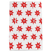 30e Birthday Red Star Medium Cadeauzakje (Voorkant)
