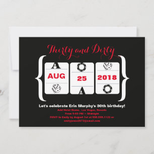 30e 'Birthday'-sleufmachine-desktop en pokerchips Kaart